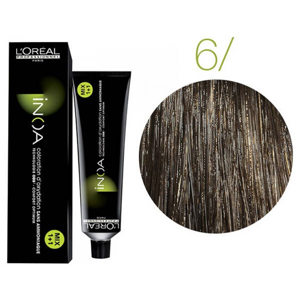 

Крем-краска для волос L'Oreal Professionnel INOA 6 Натуральный темный блонд 60 мл (4676Gu)