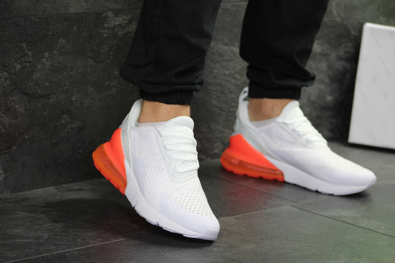 

Кроссовки мужские Nike Air Max 270 текстильные кросы в стиле найк модные с силиконовой подошвой белые, Белый