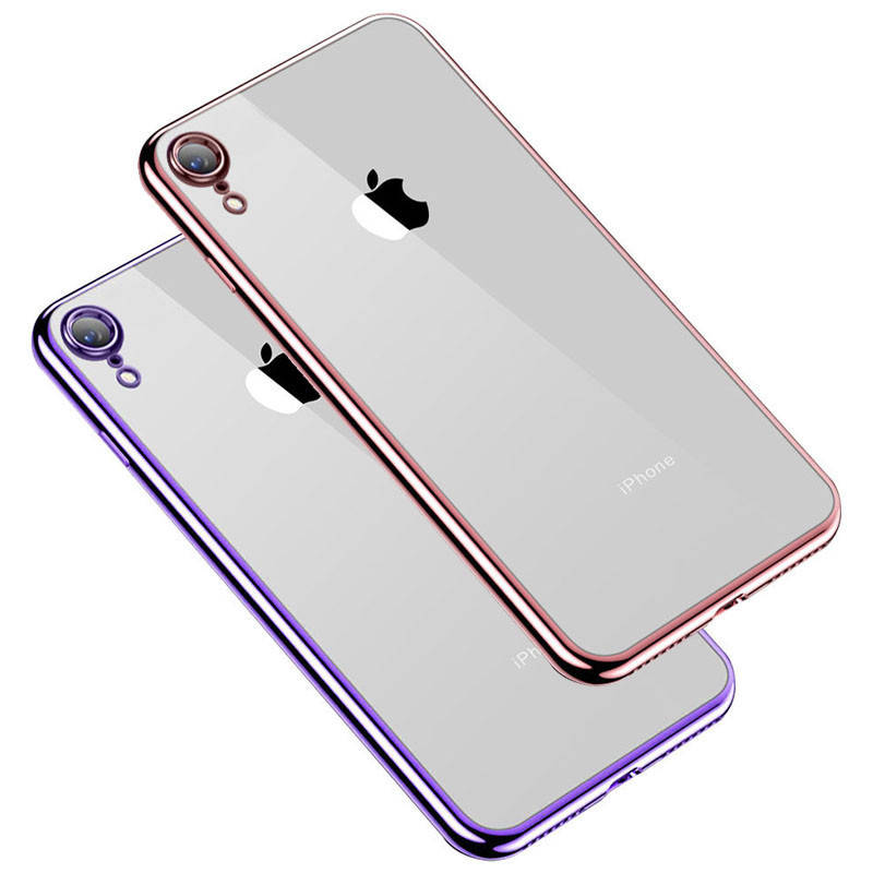 

Прозрачный силиконовый чехол глянцевая окантовка Full Camera для Apple iPhone XR (6.1"), Зелёный