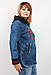 Турецька жіноча коротка джинсова куртка з капюшоном, розміри 50-58, фото 8