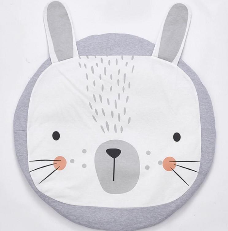 Ковдра килимок в дитячу кімнату Сірий Зайчик, фото 1