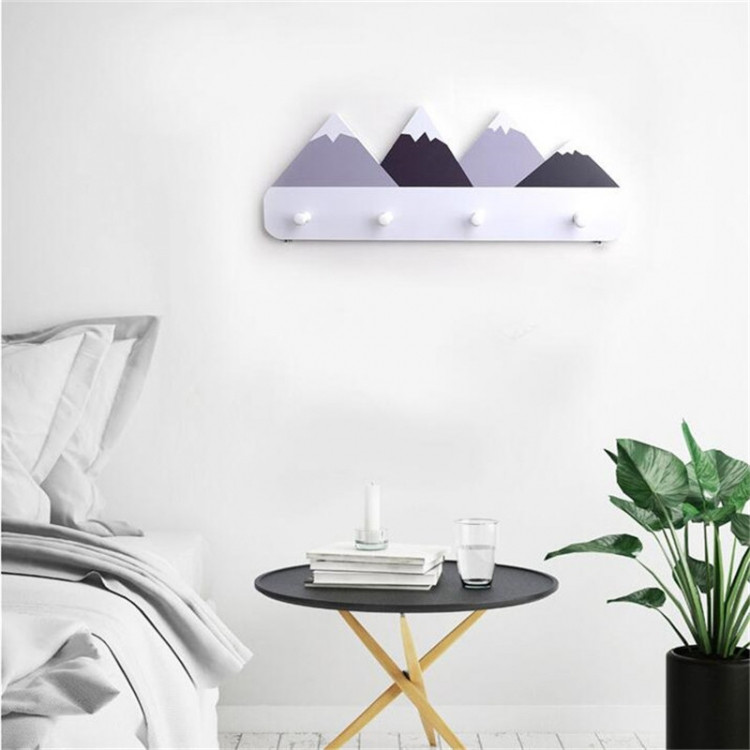 Дитяча дерев'яна вішалка настінна Казкові гори, фото 1