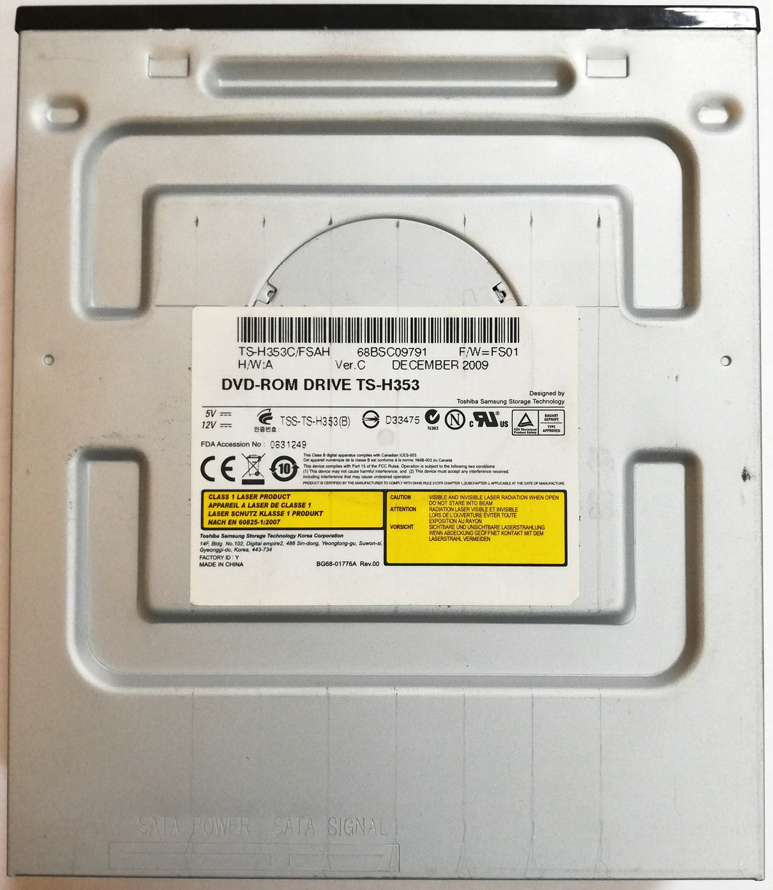 Привод DVD-Rom Toshiba (TS-H353C / FSAH) SATA Б/У - фото 3 - id-p1050514923