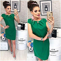 Платье с брошью , модель 819, цвет Зеленый