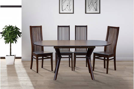 Стіл овальний розкладний Брайтон Мікс меблі колір темний горіх, фото 1