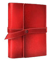 Кожаный ежедневник (портфолио) "Лофт" цвет красный, формат А5