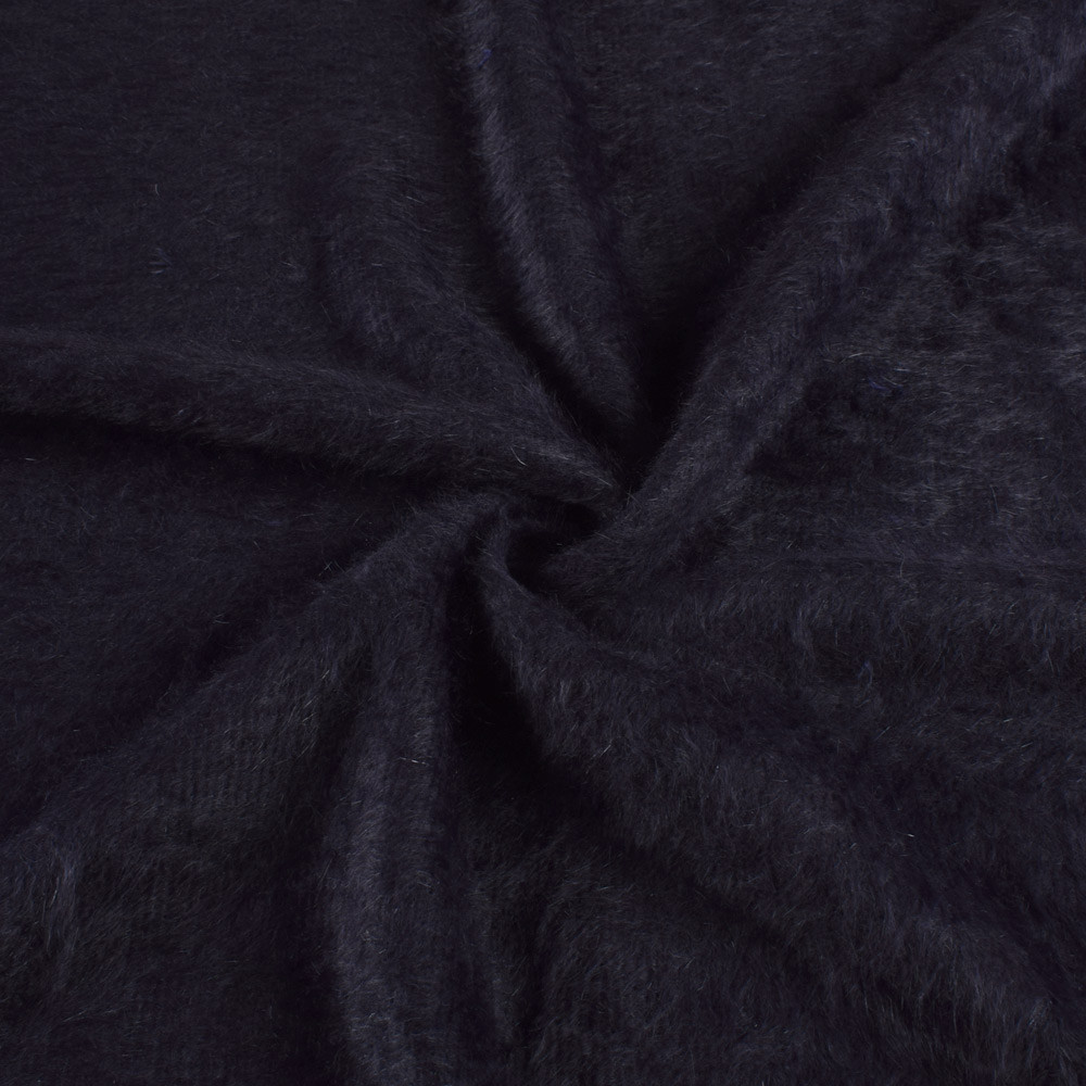 Ангора довговорсова трикотаж синьо-чорна ш.135