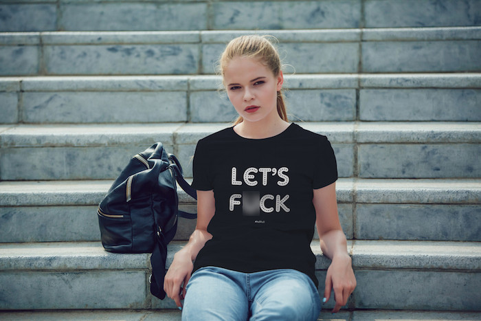 Футболка жіноча "Lets Fu*k" чорна