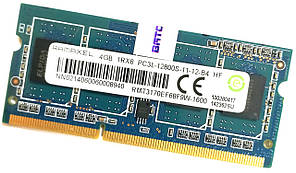 Оперативна пам'ять для ноутбука Ramaxel SODIMM DDR3L 4Gb 1600MHz 12800s CL11 (RMT3170EF68F9W-1600) Б/В