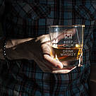 🥃 Стакан для віскі з принтом "Keep calm and drink whiskey". Подарунковий, з прикольною написом, фото 4