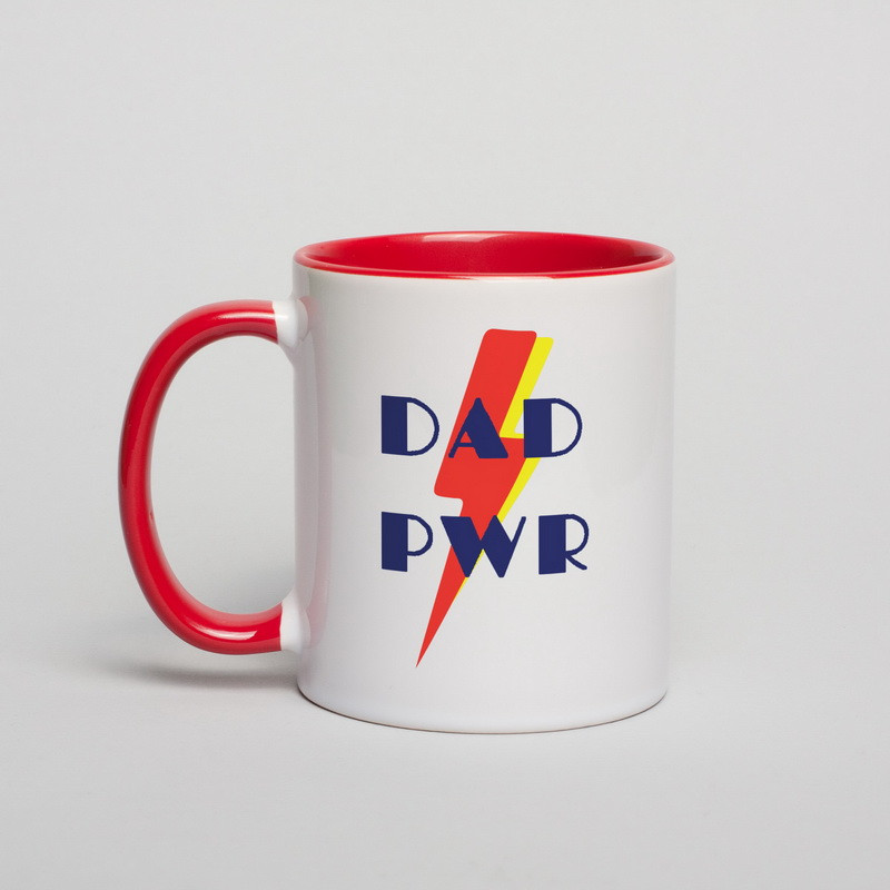 Чашка з написом "Dad PWR", 330 мл подарункова керамічна