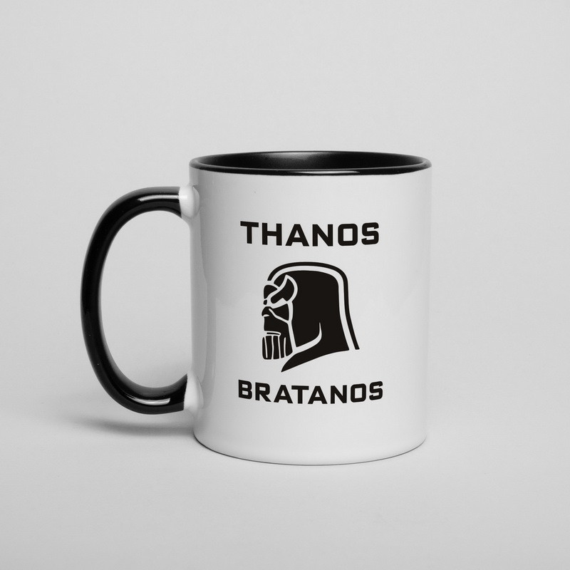 Чашка з написом MARVEL "Thanos bratanos", 330 мл подарункова керамічна
