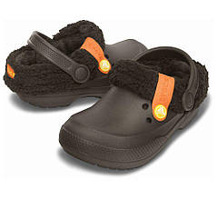 Дитячі Crocs з хутром (відстібається) коричневі EUR 24 26 27 29 Крокси теплі 24-26, коричневий