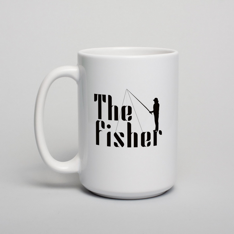 Чашка з написом "The fisher", 420 мл подарункова керамічна