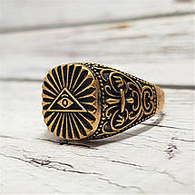 Масонська печатка кільце Всевидяче око, персня, кільце, фото 2