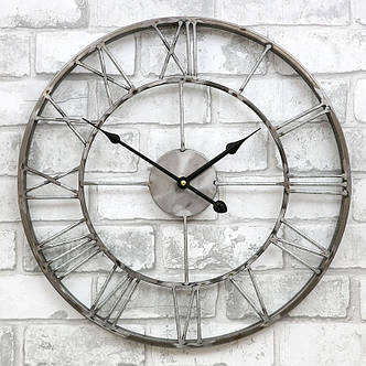 Годинник настінний металевий у стилі лофт — Milano Grey 45 cm, фото 1