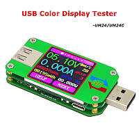 USB тестер RD um24c USB 2.0 Цветной дисплей 10 групп данных Индикатор bluetooth Поддержка QC2.0 и QC3.0 вольт