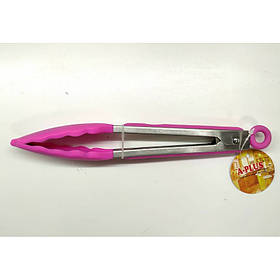 Щипці Кухонні силіконові A-Plus 1002 рожеві