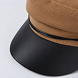 Жіноча бежева весняна кепка, фото 3