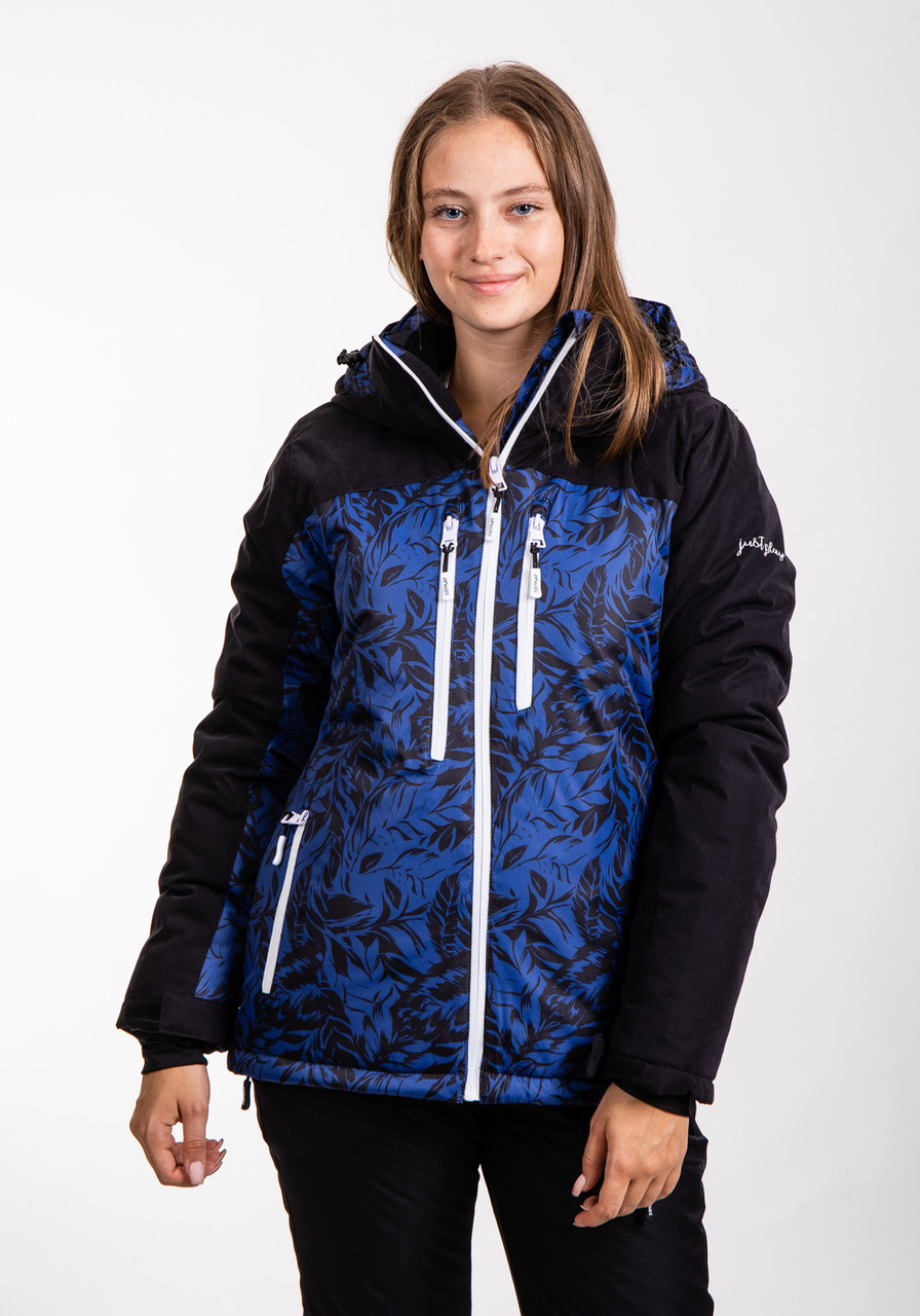 Куртка лижна жіноча Just Play Leaf чорний / синій (B2369-navy) — XL