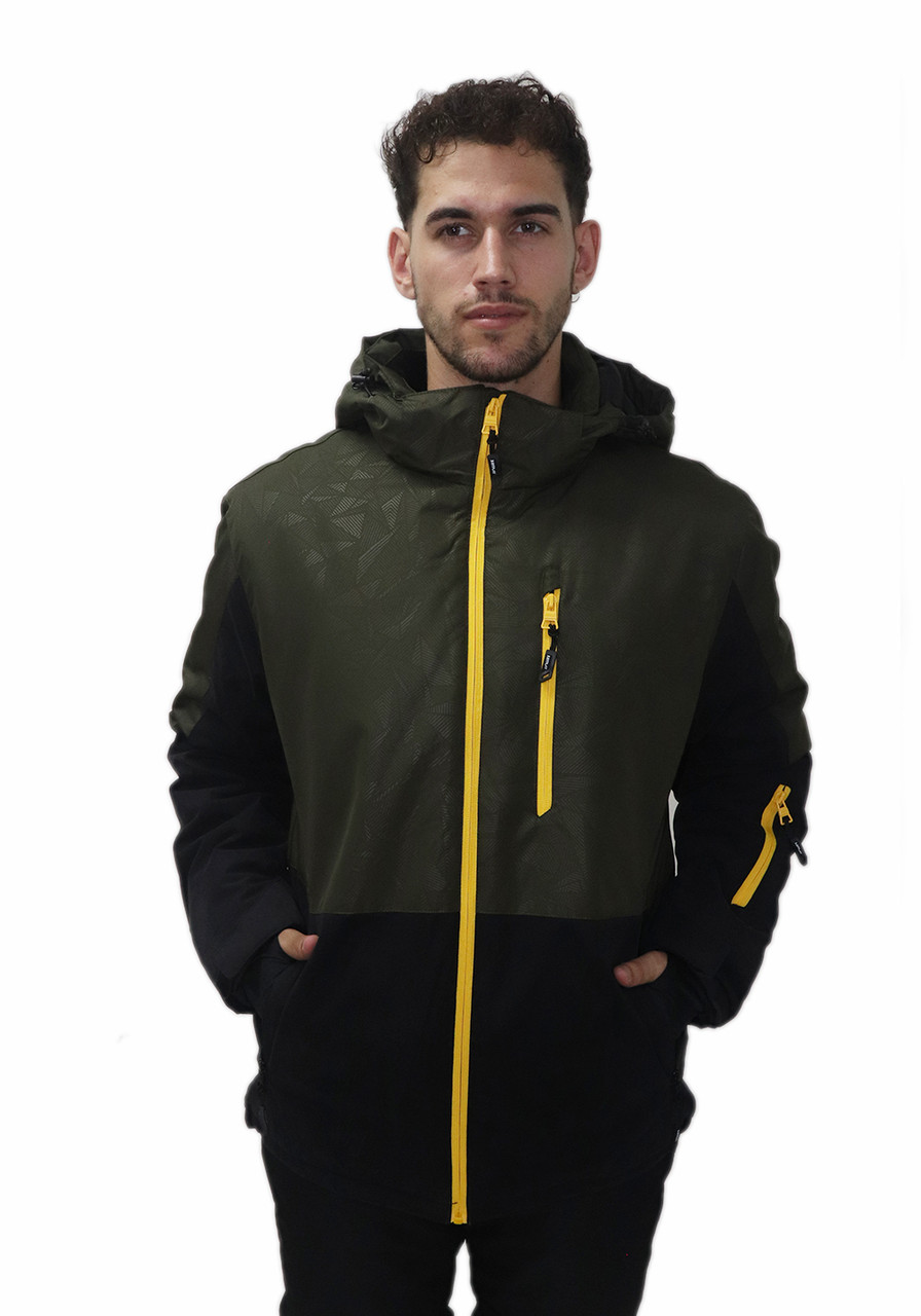 Куртка лижна чоловіча Just Play Techno чорний / зелений (B1336-armyGreen) — XL