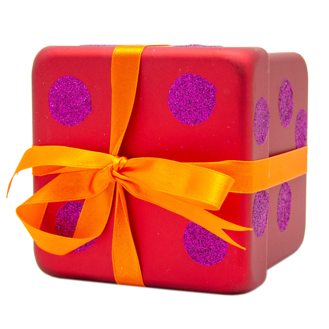 Ялинкова іграшка Подарунок матовий з бантом, 10 см, темно-червоний, пластик, декоративна новорічна фігурка (110247-3), фото 1