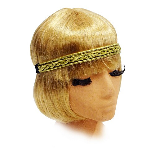Резинка, повязка на голову Гламур золотистая для волос - фото 1 - id-p370650975