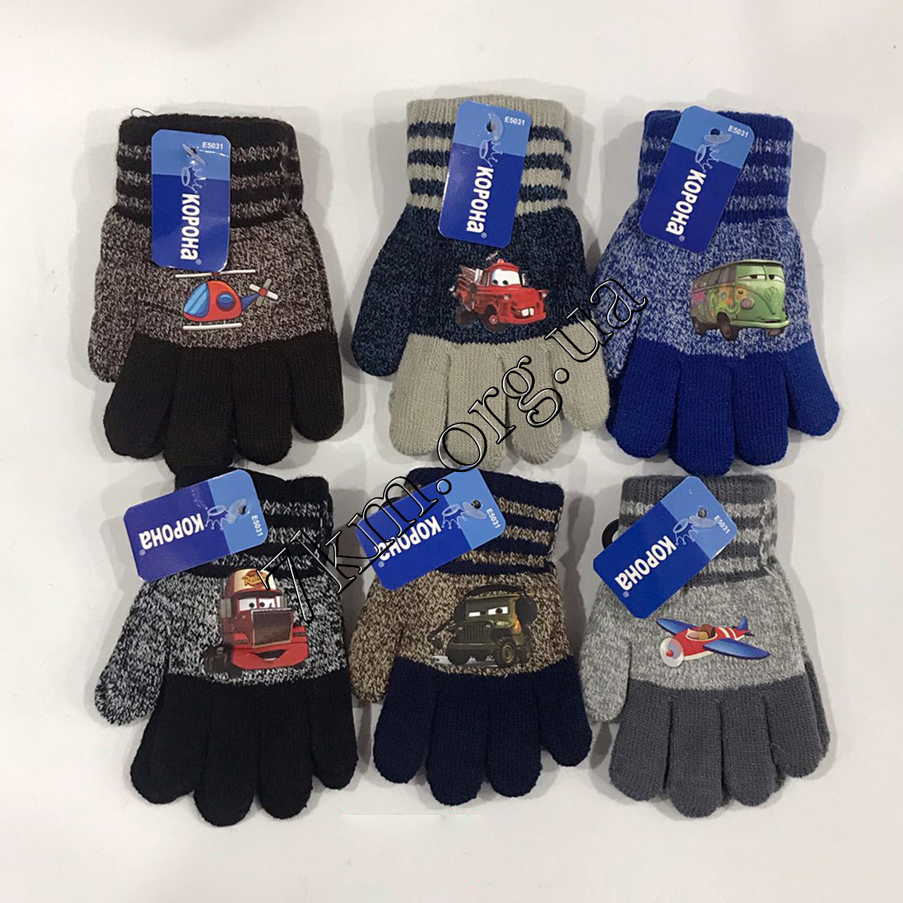 Рукавички дитячі для хлопчиків Корона "Тачки і Летачки" Оптом 5031 S, фото 1