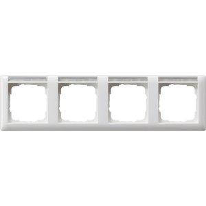Рамка Gira Standard 55 4 п., с полем для надписи, горизонтальная, белый (109403)