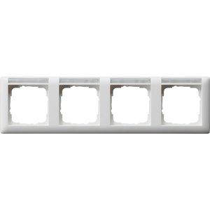 Рамка Gira Standard 55 4 п., з полем для напису, горизонтальна, матовий білий (109427)