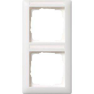 Рамка Gira Standard 55 2 п., з полем для напису, вертикальна, матовий білий (110227)