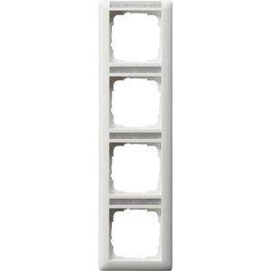 Рамка Gira Standard 55 4 п., з полем для напису, вертикальна, матовий білий (111427)