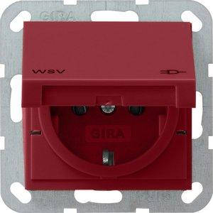 Розетка Gira System 55 2К+З, кришка, WSV, червоний (010402)