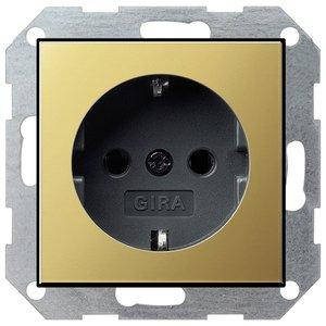 Розетка Gira System 55 2К+З, без захоплень, латунь чорний (0466604)