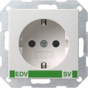 Розетка Gira System 55 2К+З, EDV, SV, матовий білий (046327)