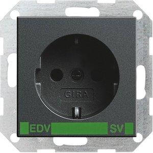 Розетка Gira System 55 2К+З, EDV, SV, антрацит (046328)