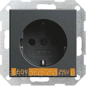 Розетка Gira System 55 2К+З, EDV и ZSV, антрацит (046428)