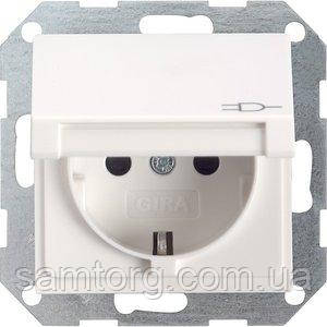 Розетка Gira System 55 2К+З, кришка, матовий білий (045427)