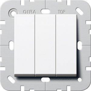 Вимикач Gira System 55 3 кл., BS 80, білий (284503)