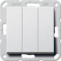 Выключатель Gira System 55 3 кл., алюминий (284426)
