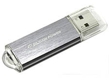 USB-флеш-накопичувач SiliconPower Ultima II silver 32Gb Black (SP032GBUF2M01V1S)