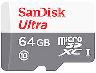Карта памяти SanDisk 64Gb microSD Ultra UHS-I class 10 (SDSQUNS-064G-GN3MN)