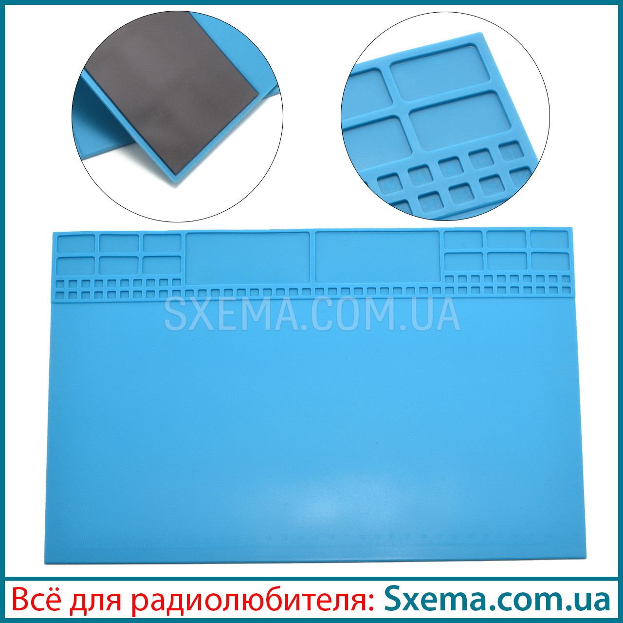 Килимок для пайки силіконовий термоковрик з магнітом TE-504 345*245мм мат для розбирання і пайки