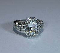 Редкость Кольцо с натуральным коллекционным белым данбуритом 1.13 ct (мексиканский алмаз) Размер 15