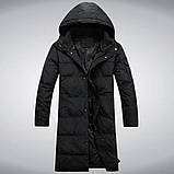 Довгий дитячий зимовий пуховик (силікон) для підлітка молодіжний до колін і нижче колін, фото 3