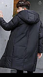 Чоловіча парка куртка довга на силіконі, зимова. Кольори на вибір, фото 4