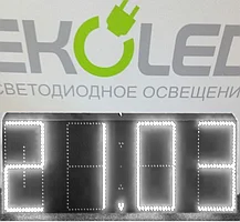 Світлодіодний вуличний годинник (дата час температура) 850*330  мм біла індикація