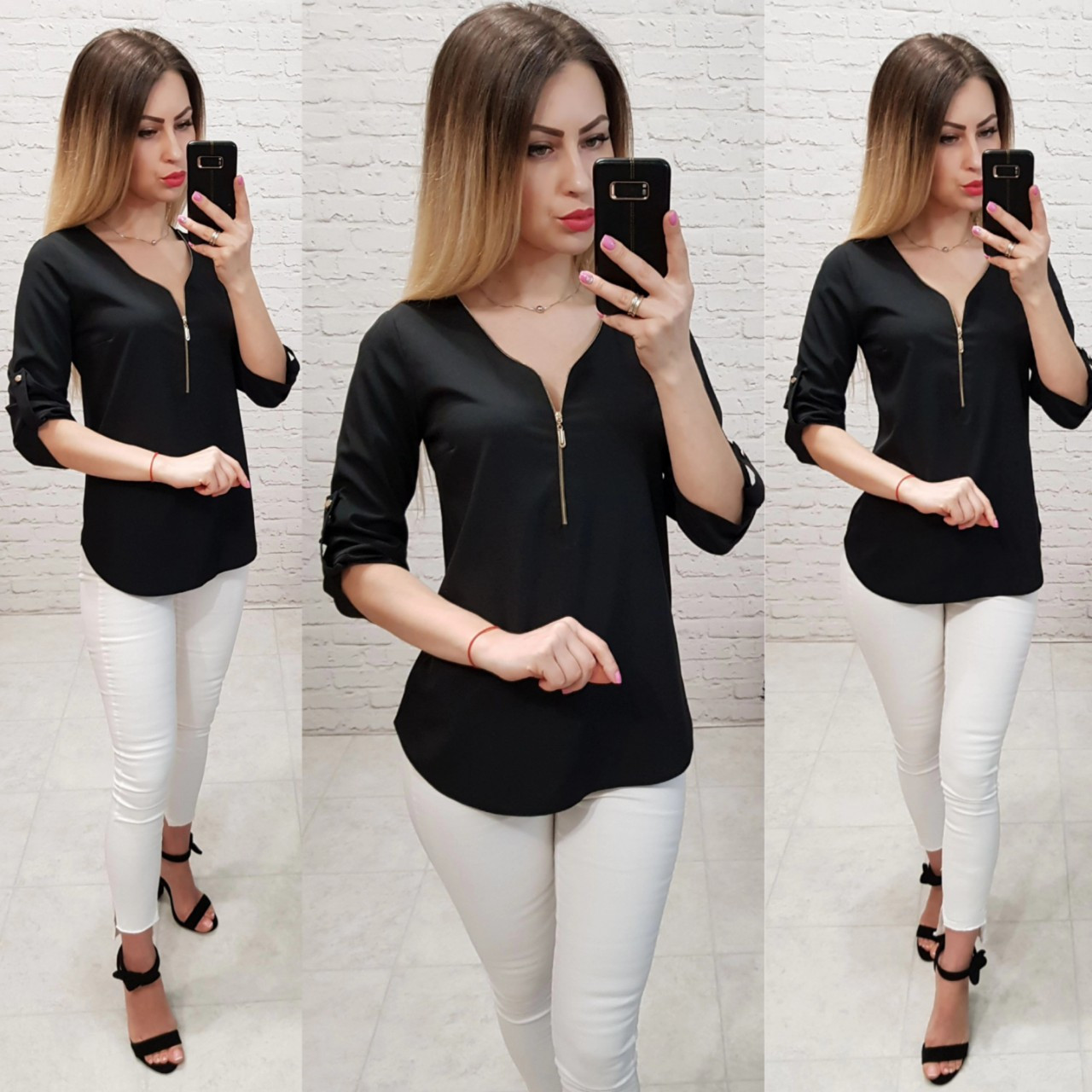 Блузка 158. арт 158 чорна