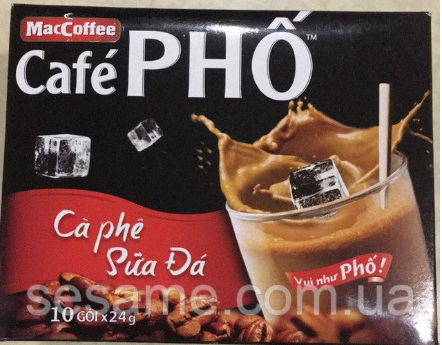Вьетнамский натуральный растворимый кофе Cafe PHO 3в1 Maccoffee Cafe ...