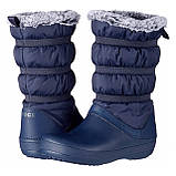 Чоботи зимові жіночі непромокальні дутики з хутром / Crocs Womens Crocband Winter Boot (205314) Темно-сині 37, фото 2